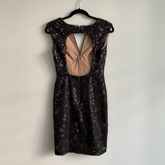 BCBG MAXAZRIA Black Lace Cream Dress - Picture 1 of 5